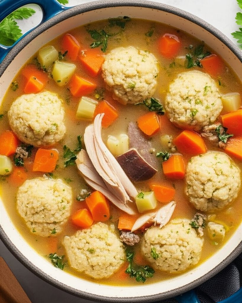 Hearty Turkey Soup with Parsley Dumplings