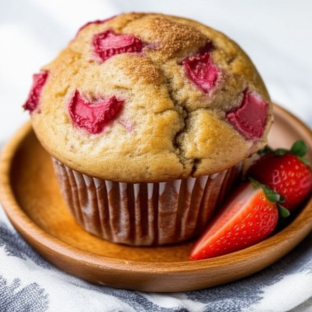 Mimi's Giant Whole-Wheat Banana-Strawberry Muffins