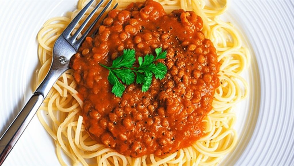 Pasta with Lentil Soup Sauce
