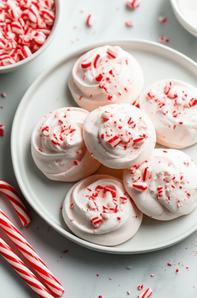 Peppermint Meringue Cookies