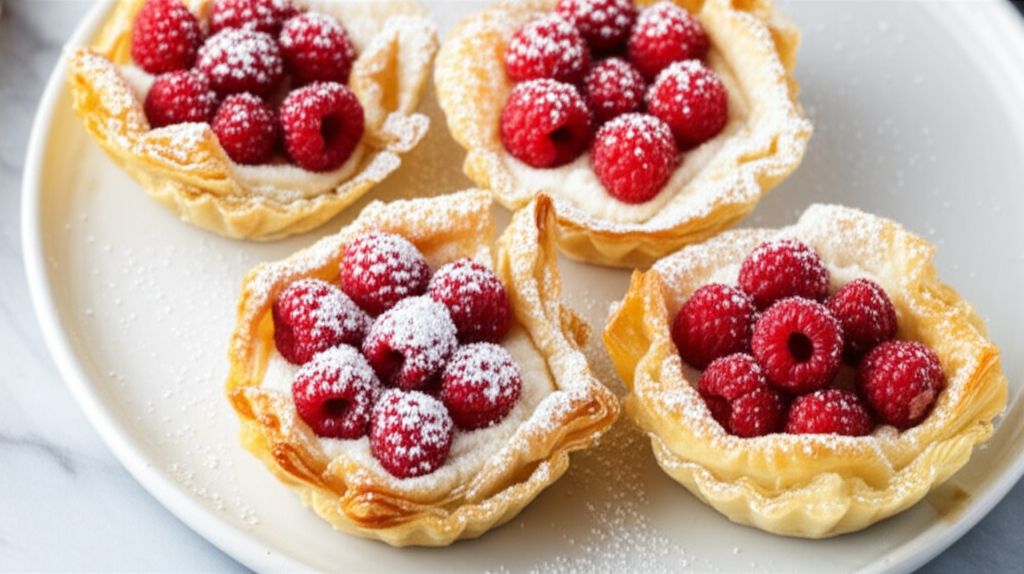Phyllo Tarts with Ricotta and Raspberries