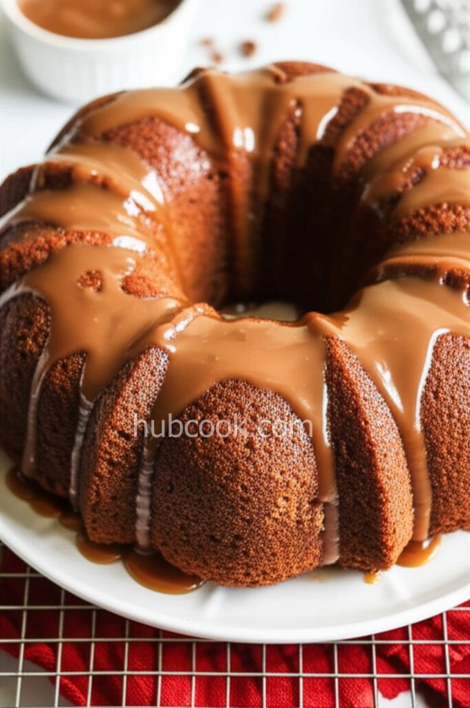 Banana Pound Cake With Caramel Glaze