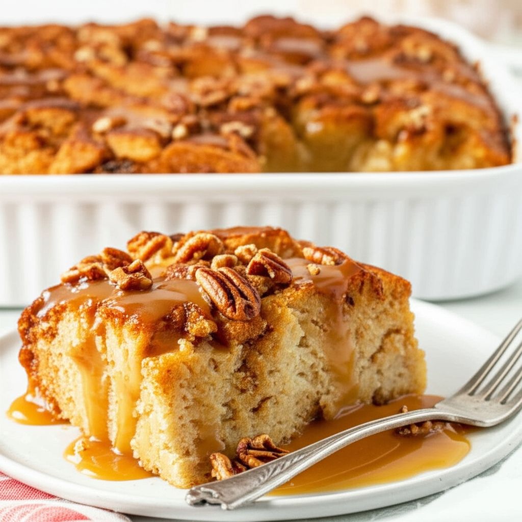 Bread Pudding with Praline Sauce