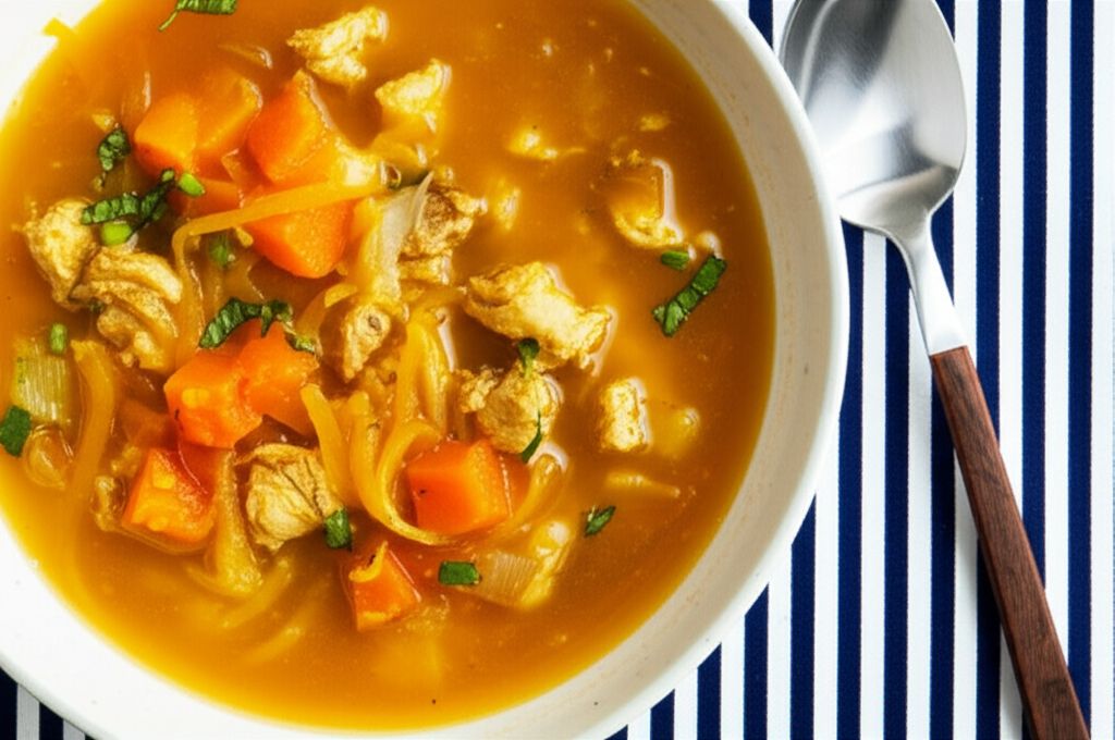Butternut Squash Noodle Soup with Turkey