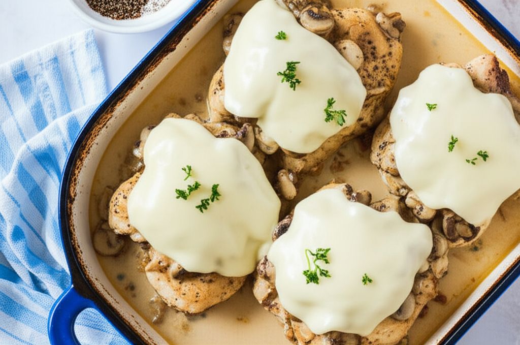 Creamy Baked Chicken and Mushrooms