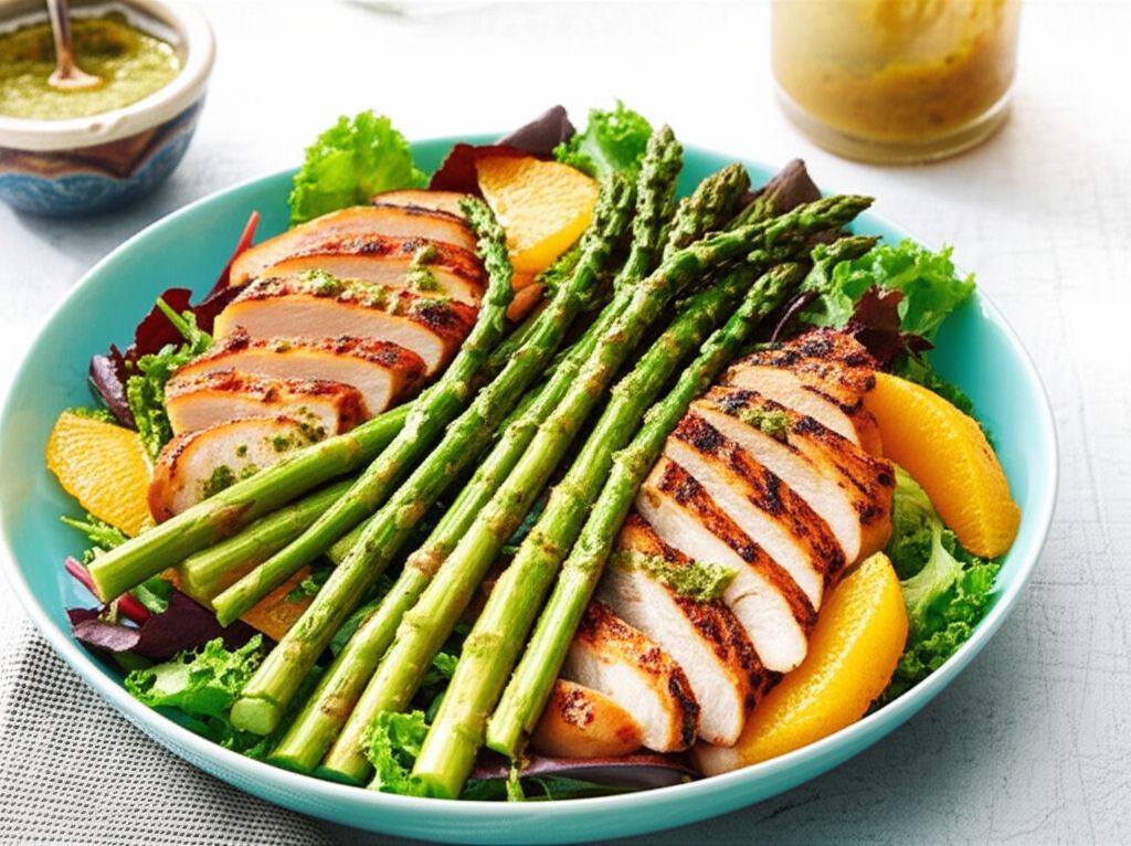 Grilled Mojo Chicken Salad With Asparagus and Oranges