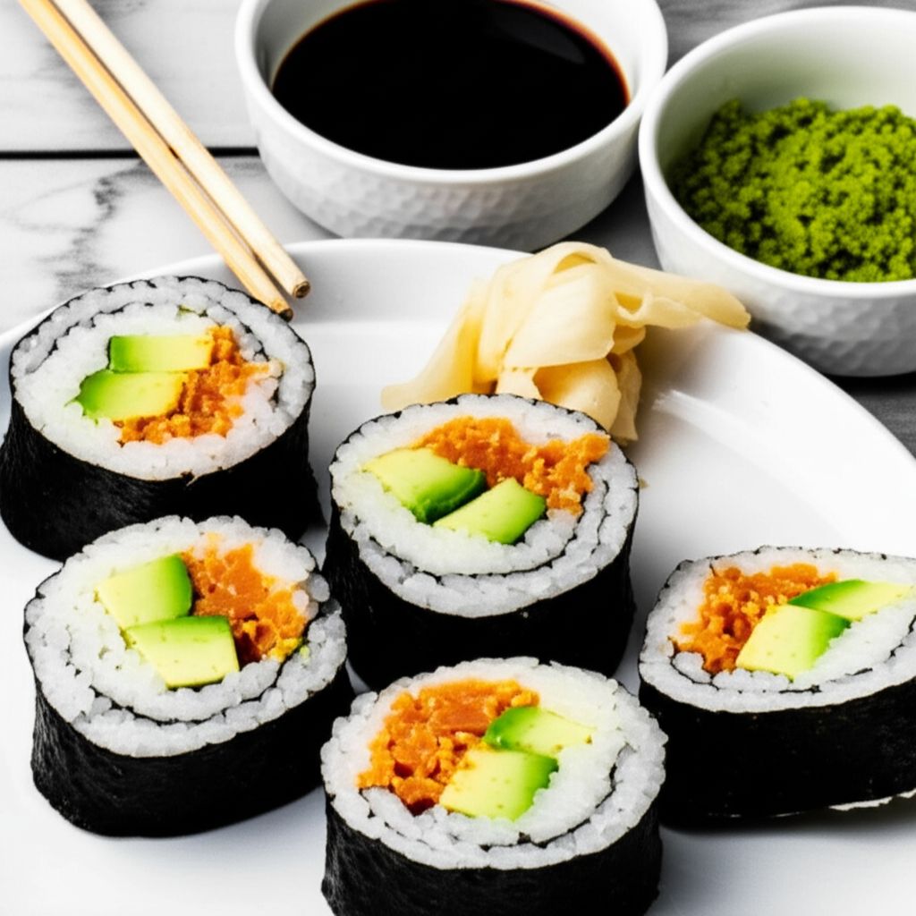 Inside-Out Spicy Tuna and Avocado Sushi