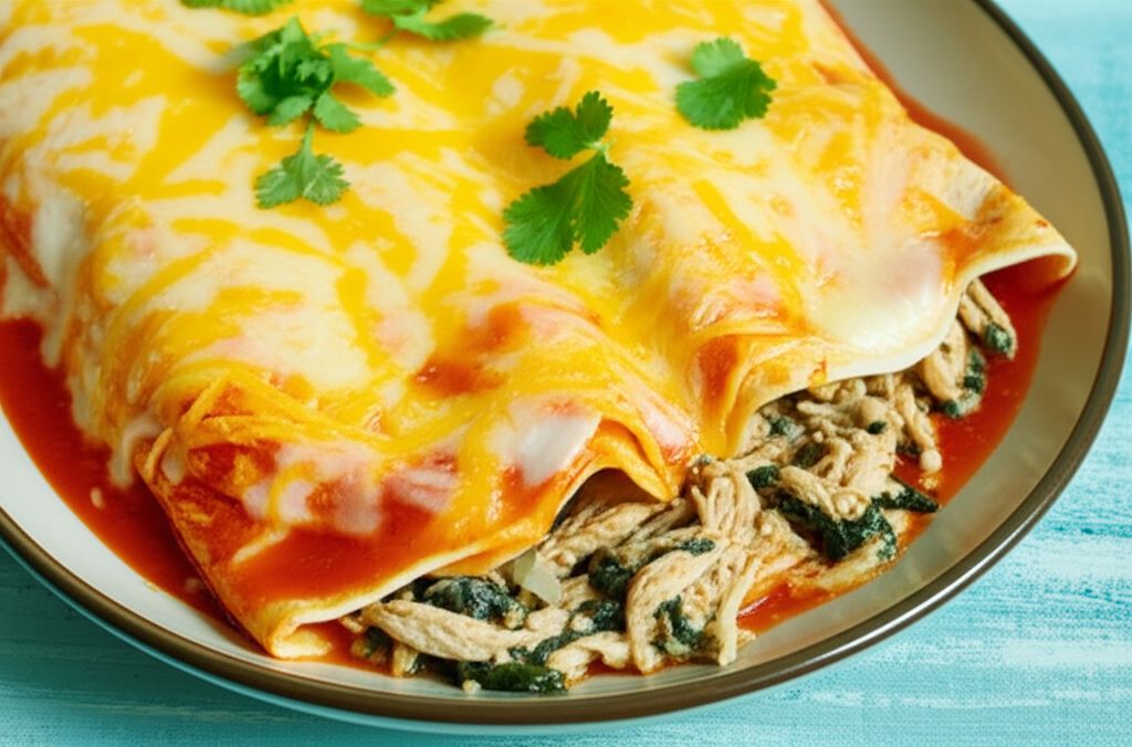 Spinach and Chicken Enchiladas
