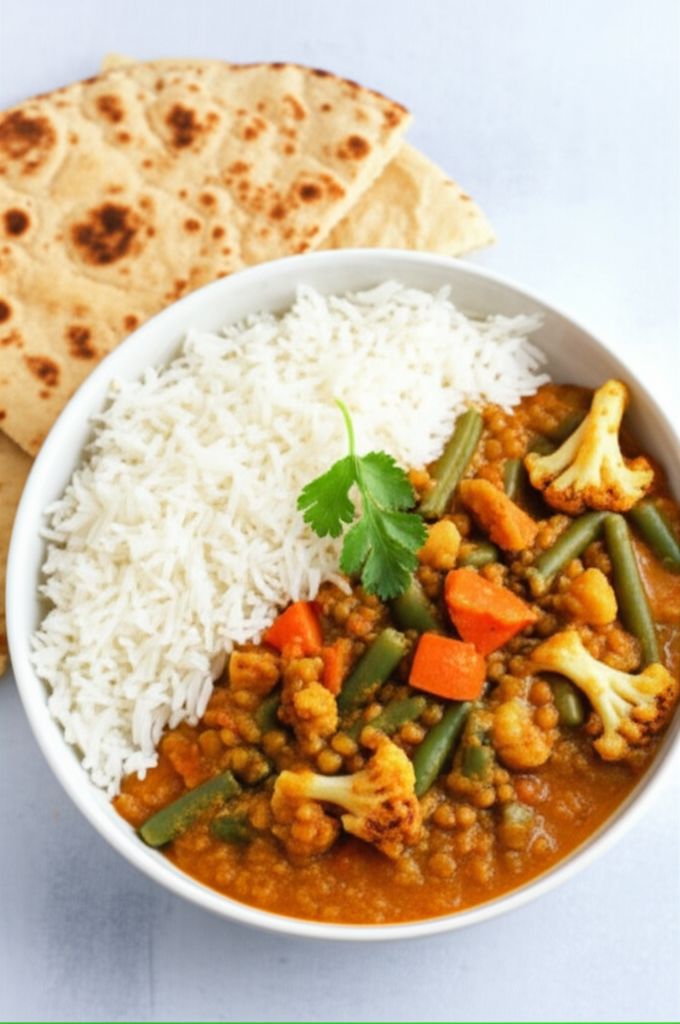 Vegan Indian Curry with Cauliflower and Lentils