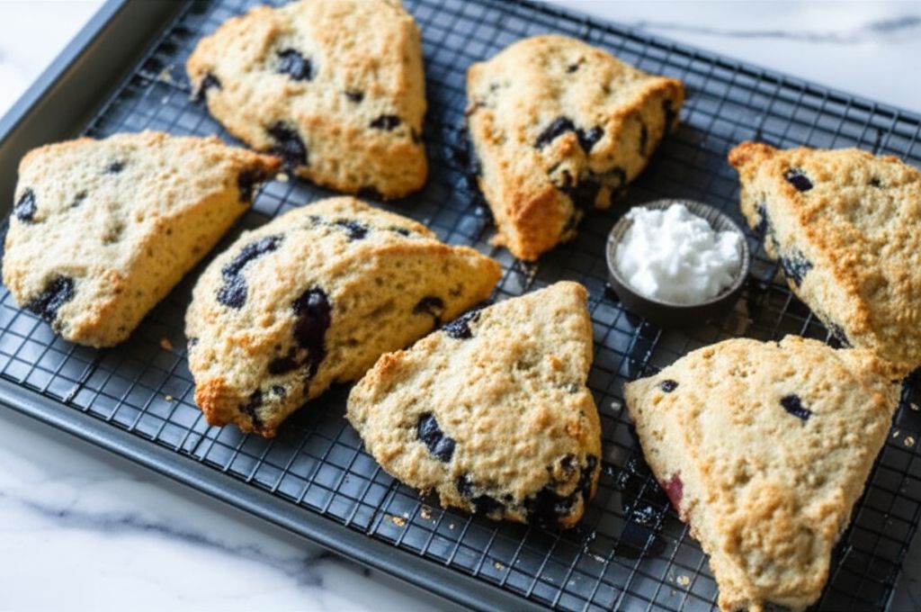 Whole Wheat Scones with Oatmeal and Blueberries