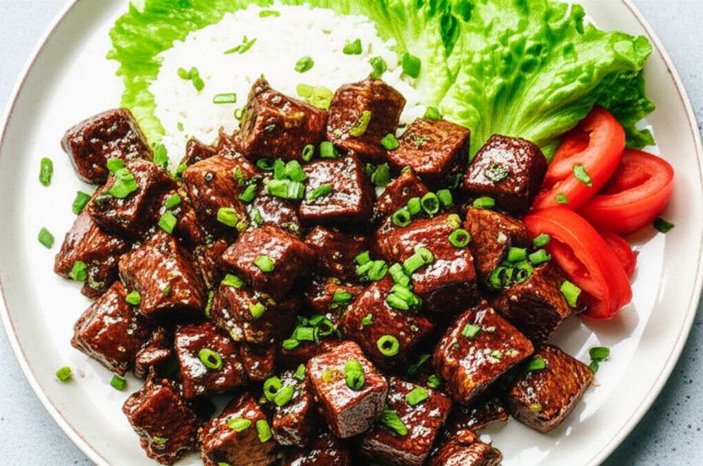 Asian Garlic Beef Cubes (Vietnamese Bo Luc Lac or Shaking Beef)
