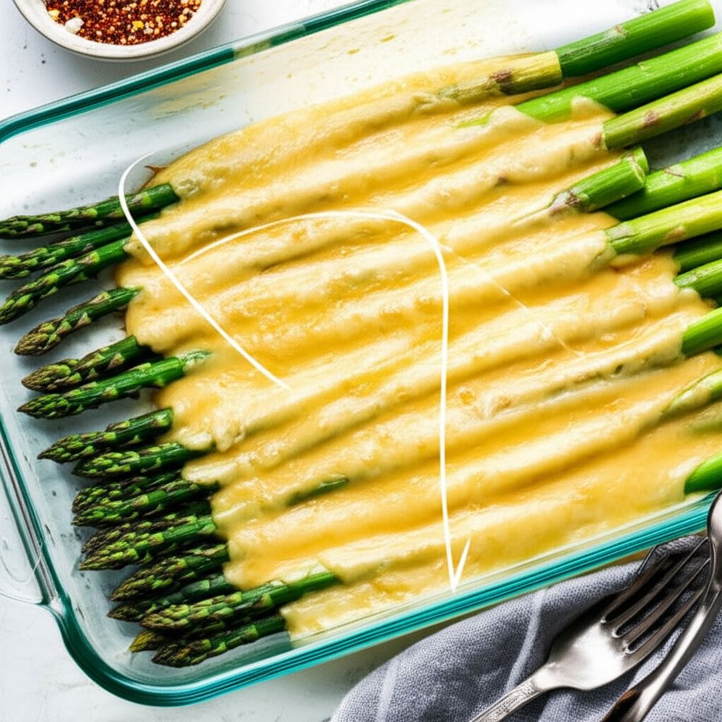 Baked Asparagus with Cheese Sauce