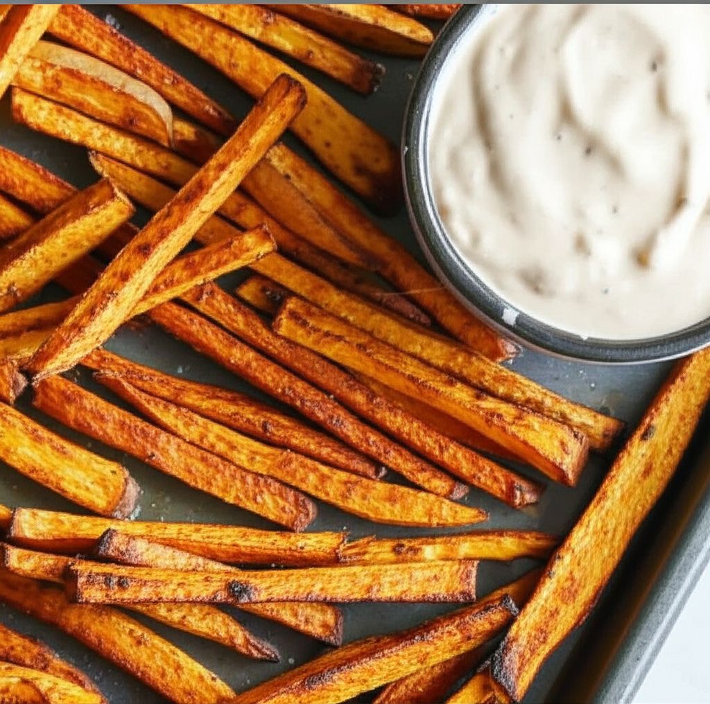 Baked Yam Fries with Dip
