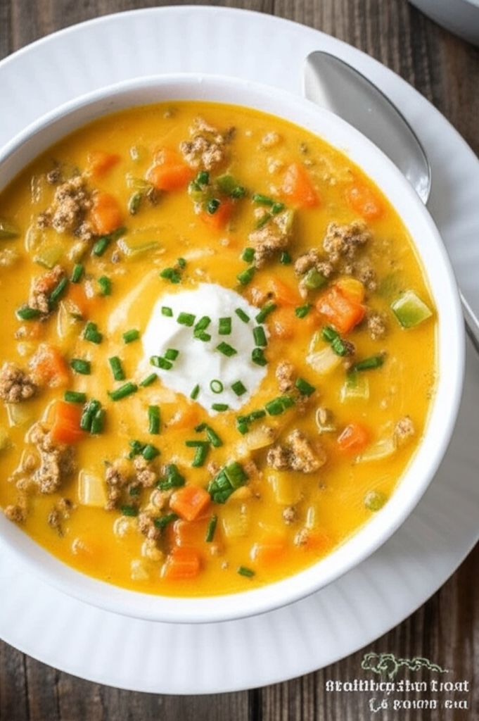 Cheeseburger Vegetable Soup