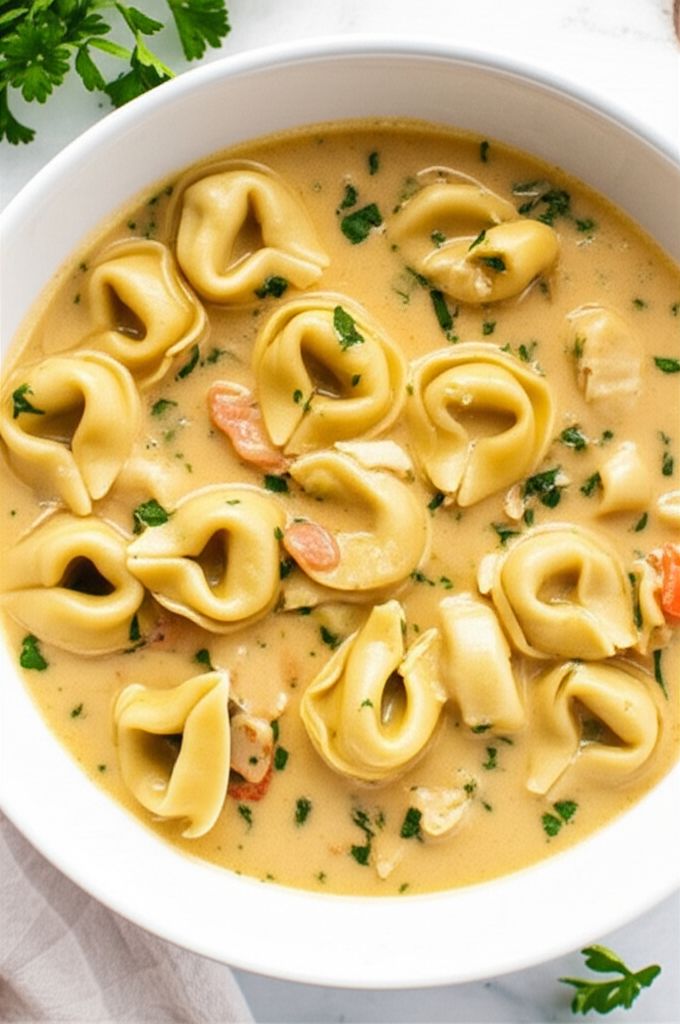 Creamy Chicken Tortellini Soup