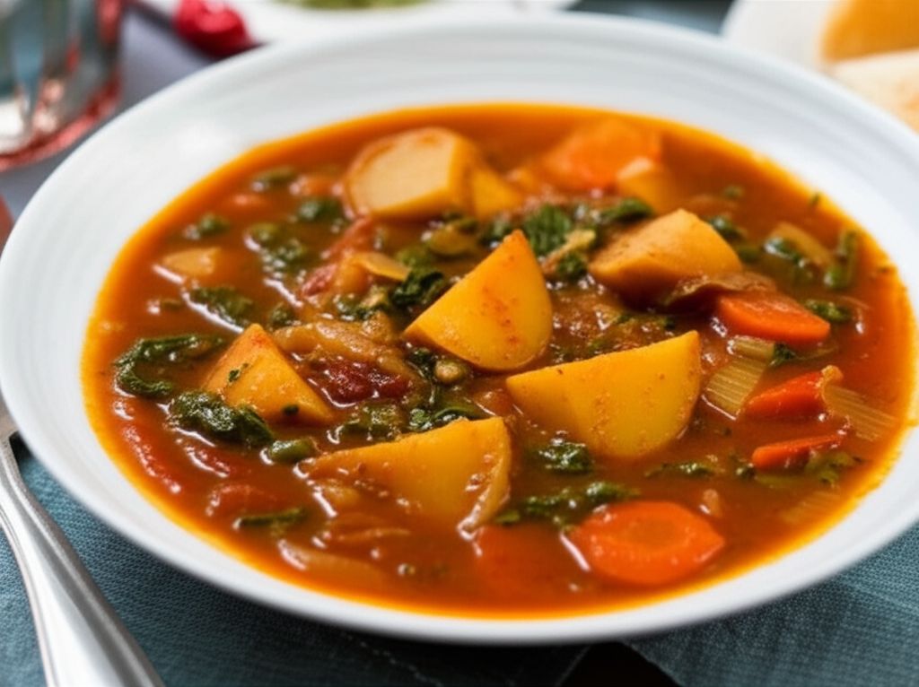 Curried Potato and Spinach Soup