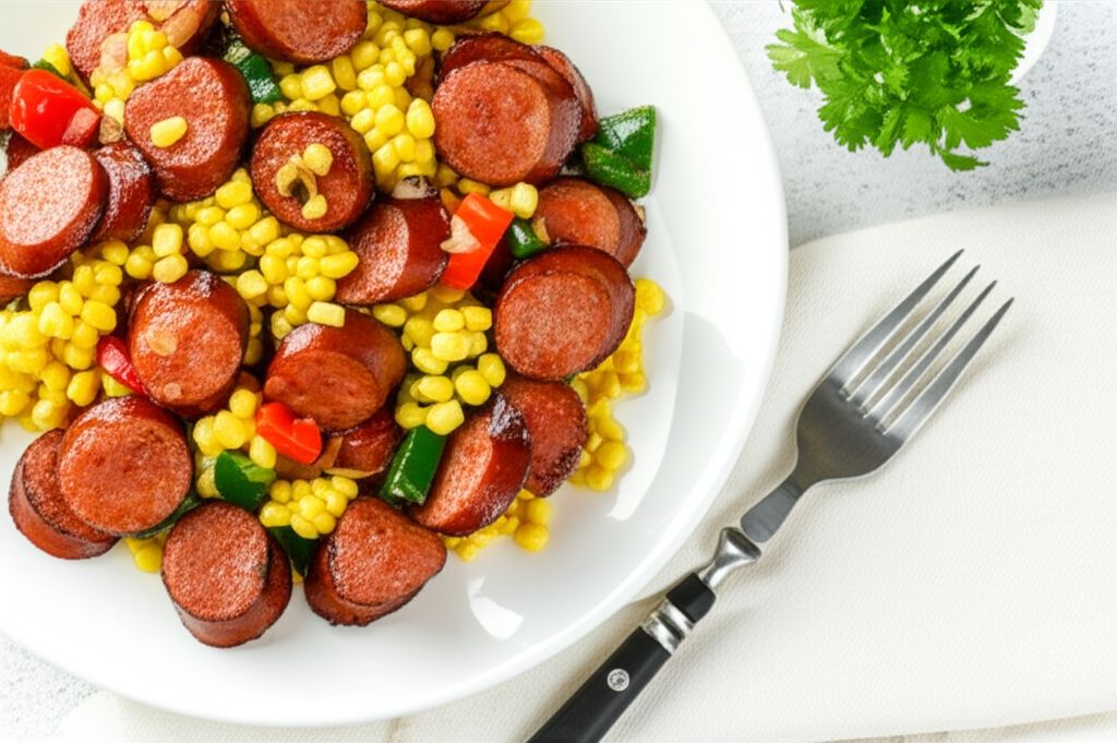 Fried Corn with Smoked Sausage