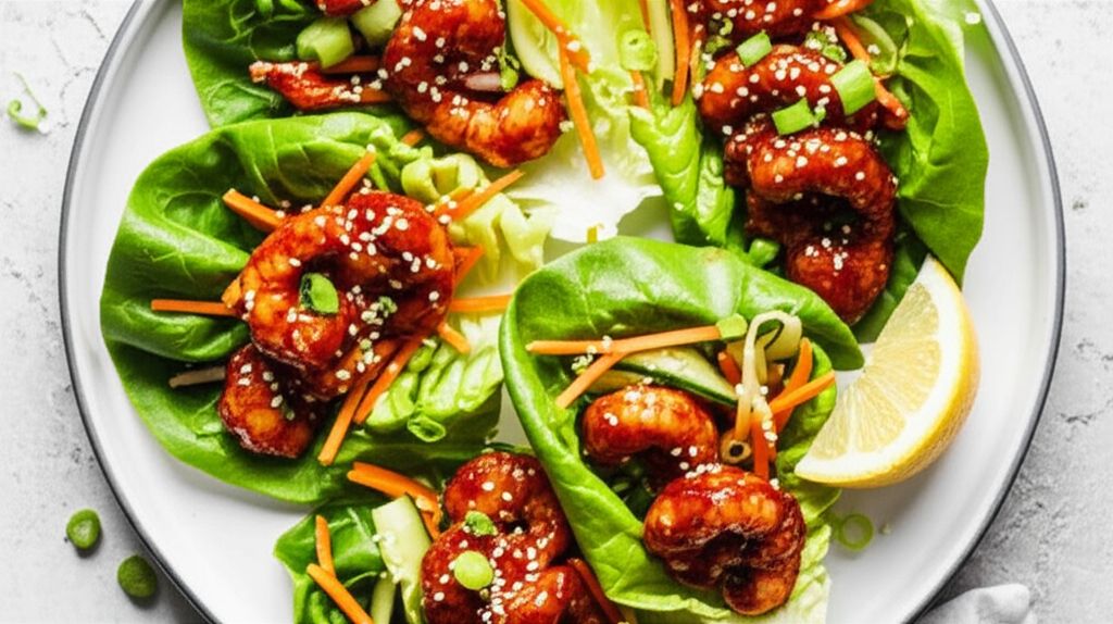 Gochujang Shrimp Lettuce Wraps