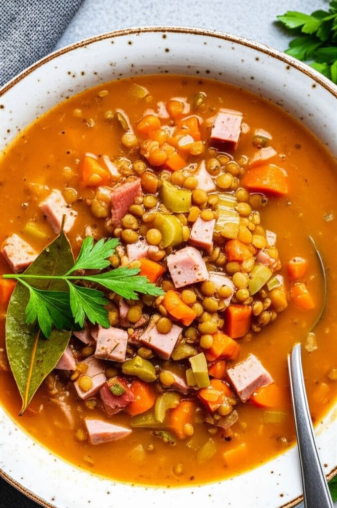 Instant Pot Lentil and Ham Soup