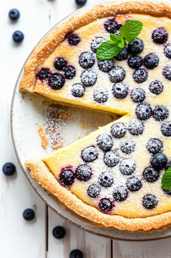 Lemon Blueberry Custard Pie