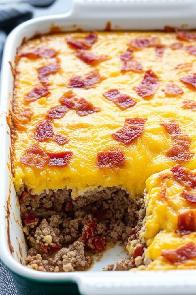 Low-Carb Bacon Cheeseburger Casserole