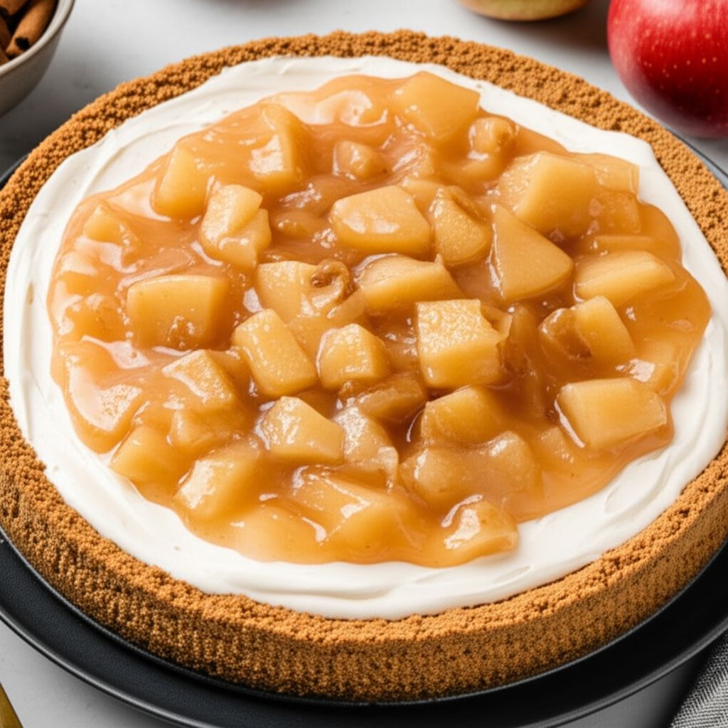 No-Bake Cheesecake with Cool Whip and Apples
