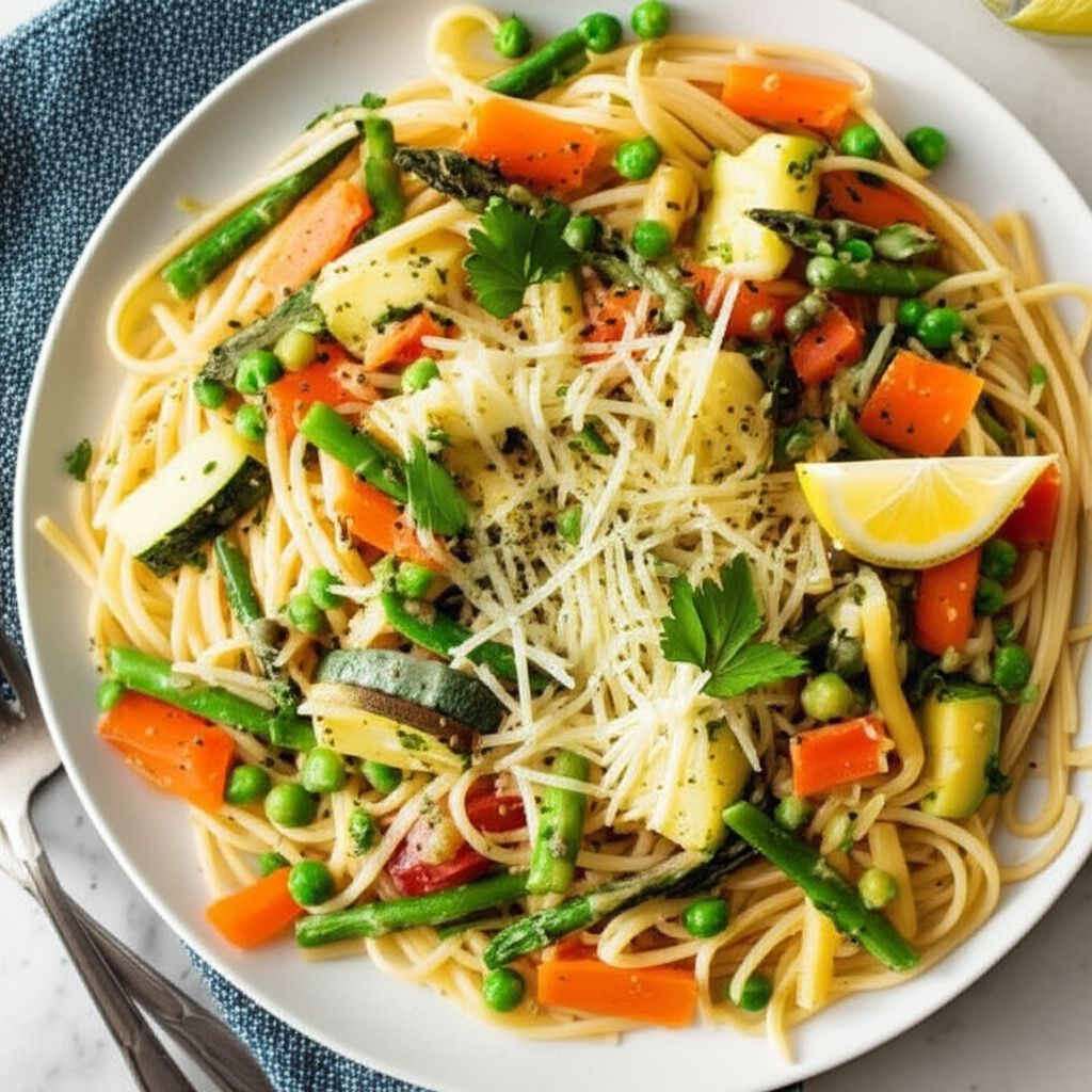 Pasta Primavera with Lemon Caper Sauce