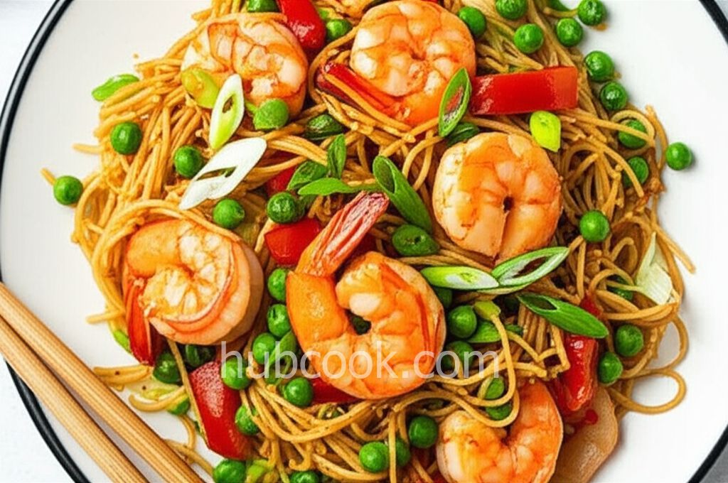 Singapore Noodle Curry Shrimp