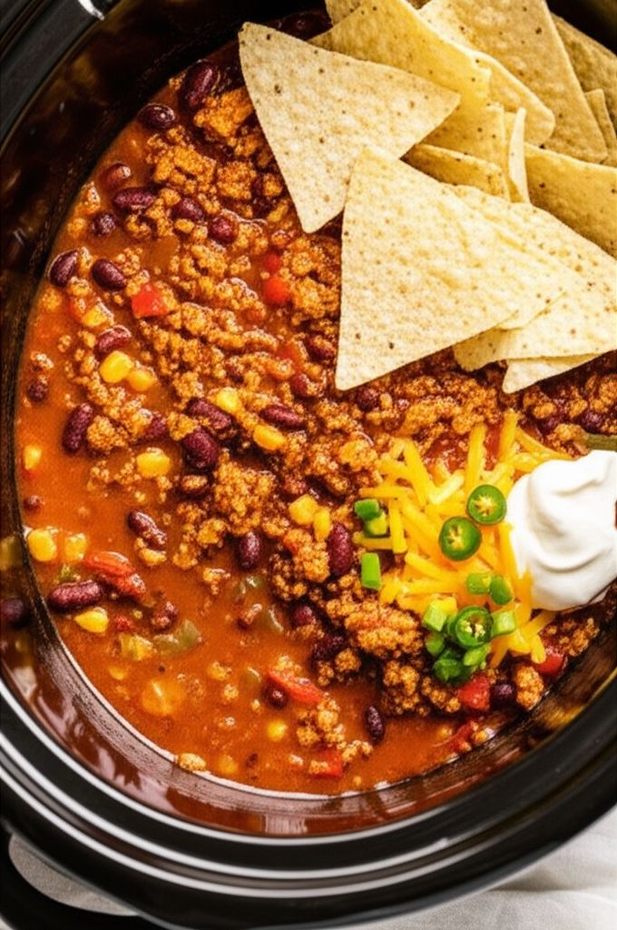Slow Cooker Ground Chicken Chili