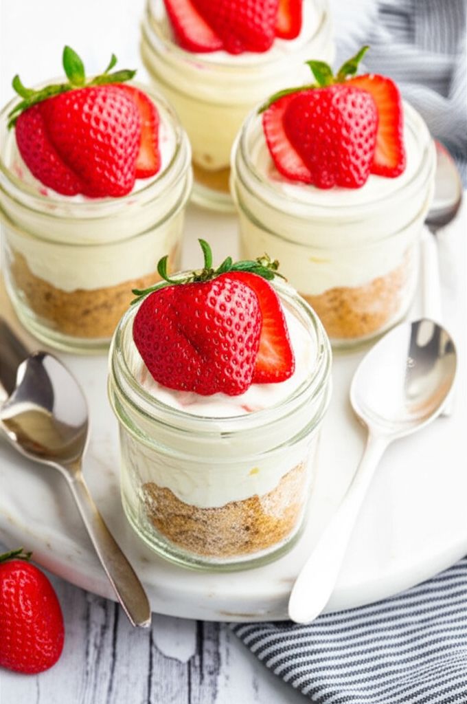 Strawberry Cheesecake in a Jar