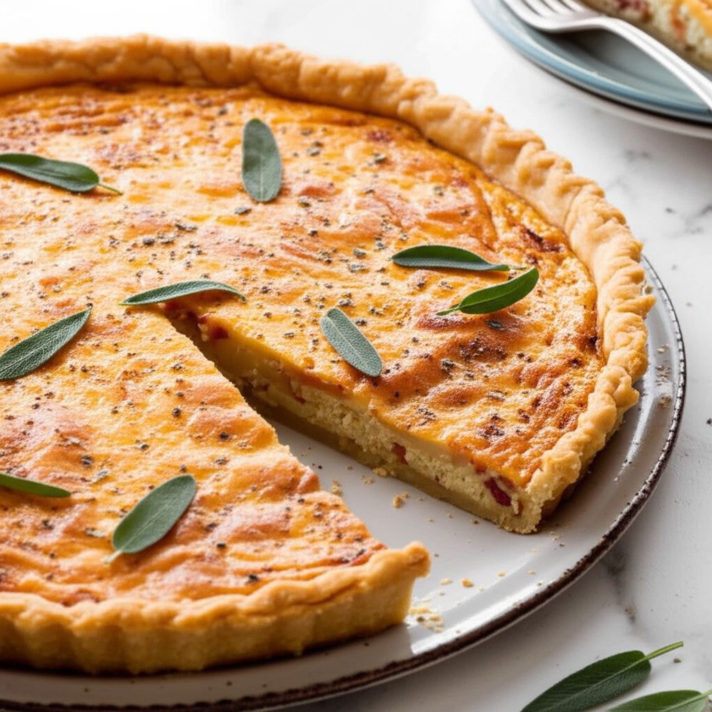 Apple, Cheddar, and Bacon Quiche