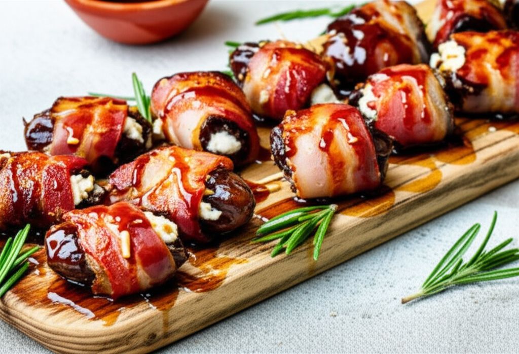 Bacon-Wrapped Dates with Goat Cheese