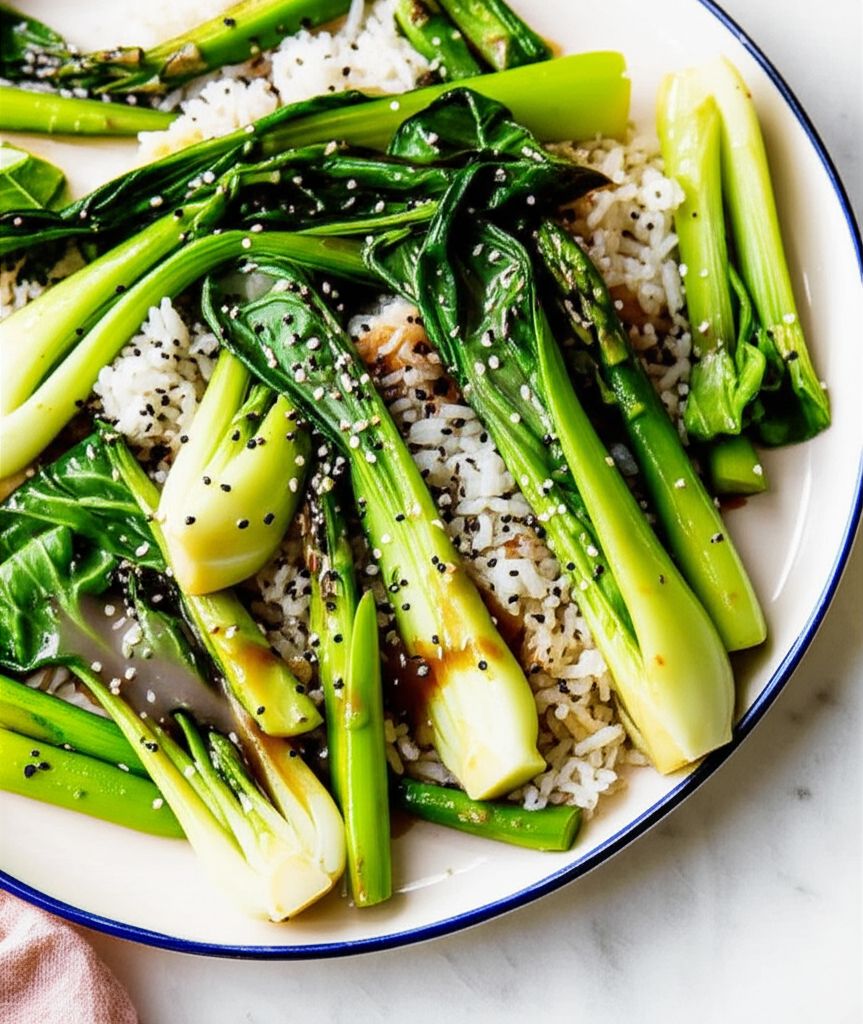 Bok Choy and Asparagus Stir-Fry