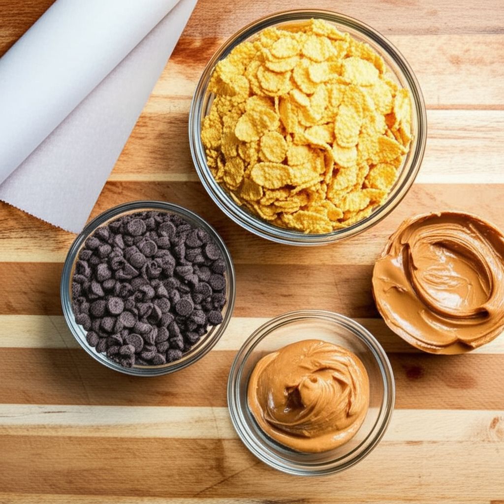 Chocolate Peanut Butter Cornflake Cookies