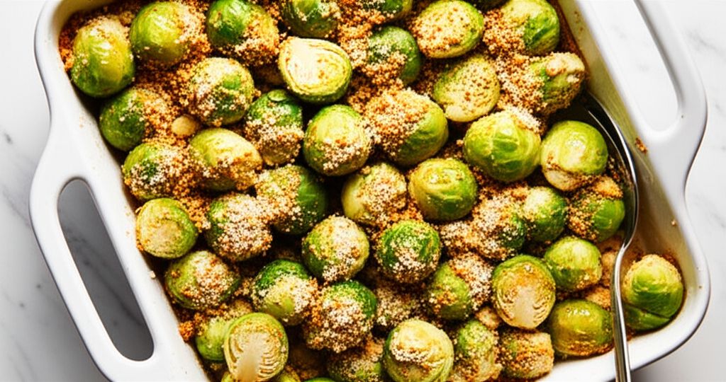Creamy Vegan Baked Pasta with Brussels Sprouts