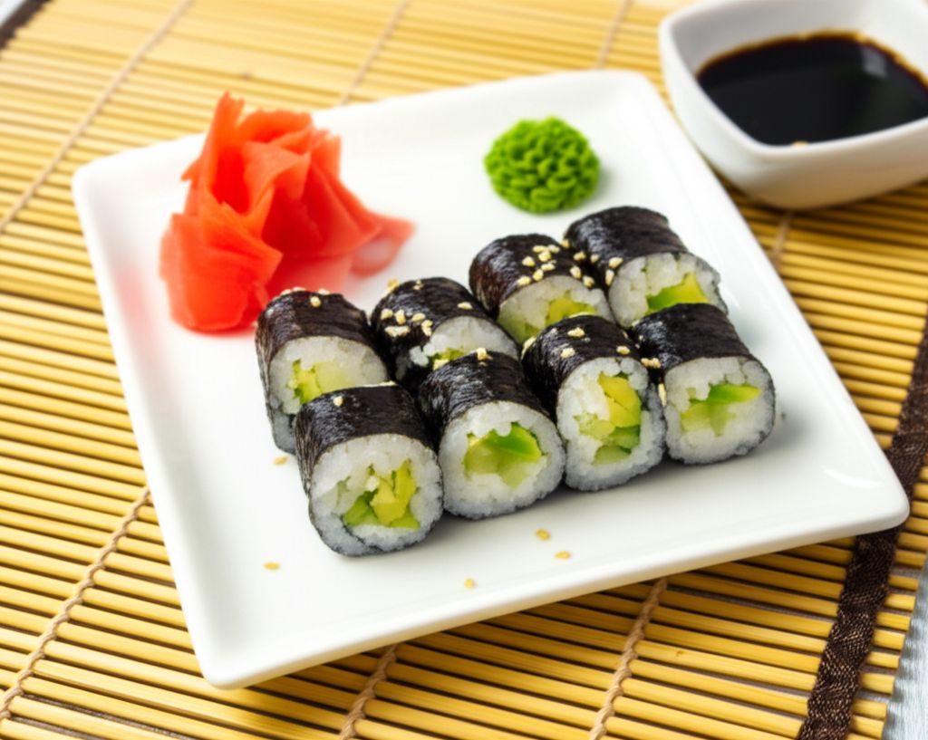 Cucumber and Avocado Sushi