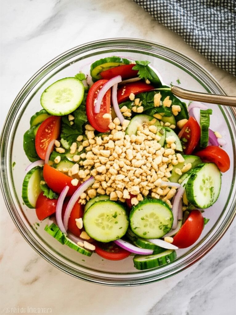 Cucumber Tomato Salad with Sweet Lime Vinaigrette