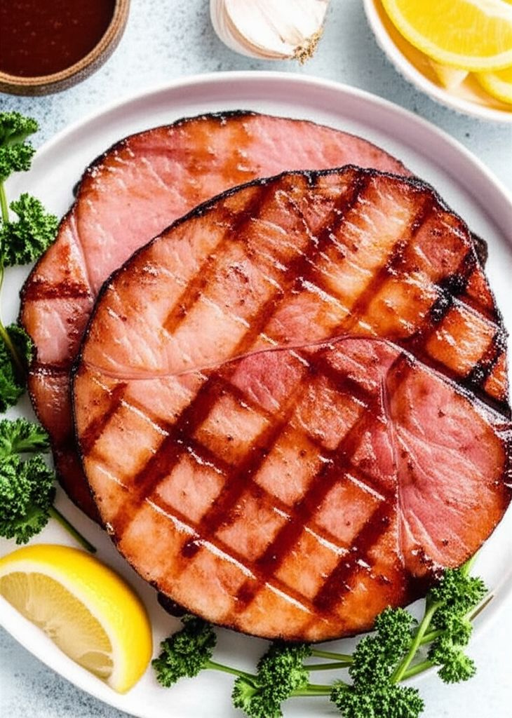 Doreen's Ham Slices on the Grill