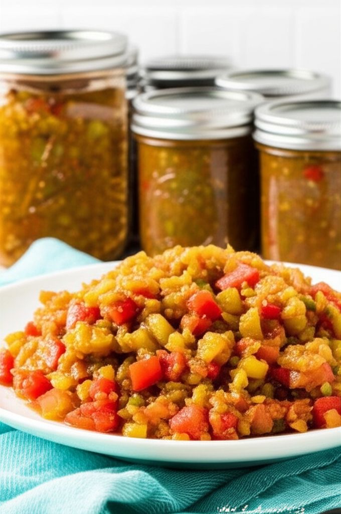Green Tomato and Pepper Relish