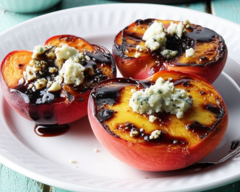 Grilled Peaches with Blue Cheese and Balsamic