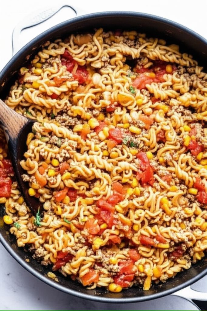 Ground Beef Curly Noodle