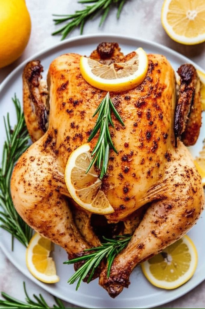 Lemon-Roasted Chicken with Rosemary