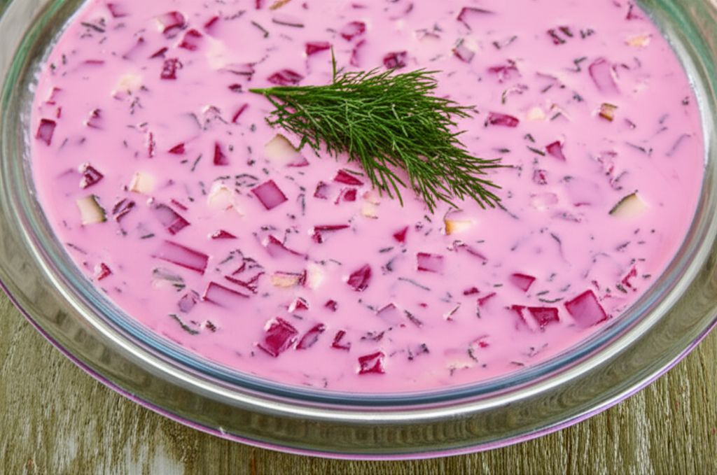 Lithuanian Šaltibarščiai (Cold Beet Soup)