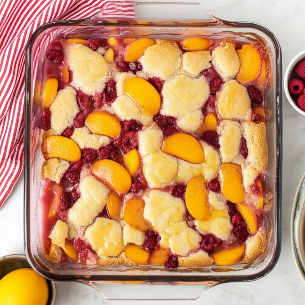 Peach Raspberry Cobbler