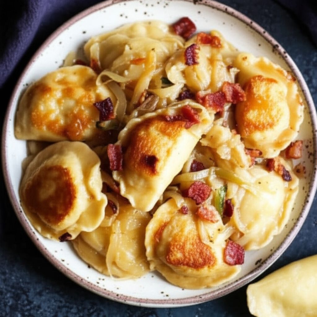 Pierogies and Cabbage