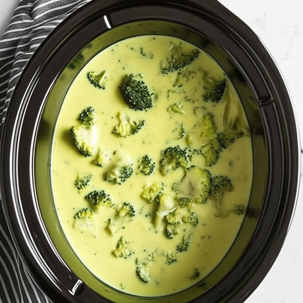 Slow Cooker Cream of Broccoli Soup