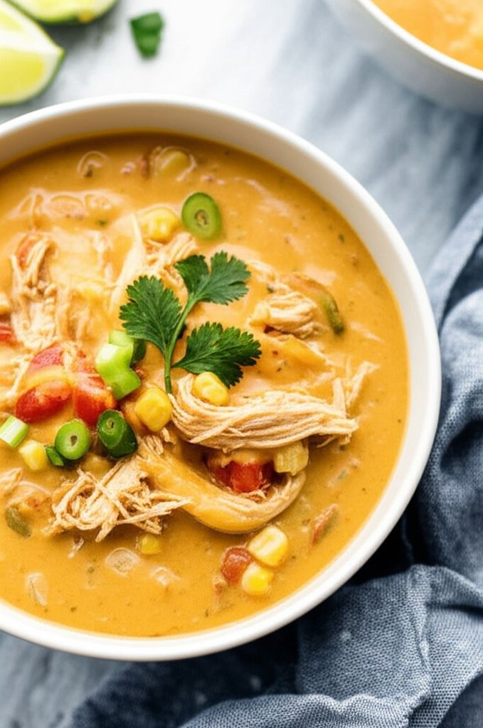 Slow Cooker Creamy Chicken Taco Soup