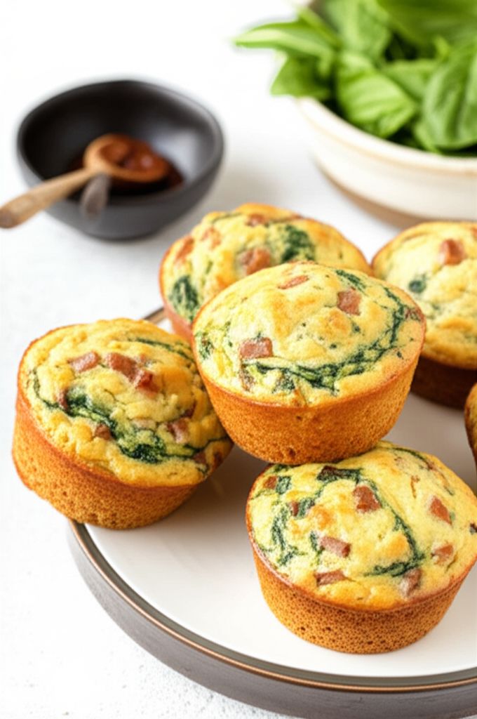 Spam, Cheese, and Spinach Muffins