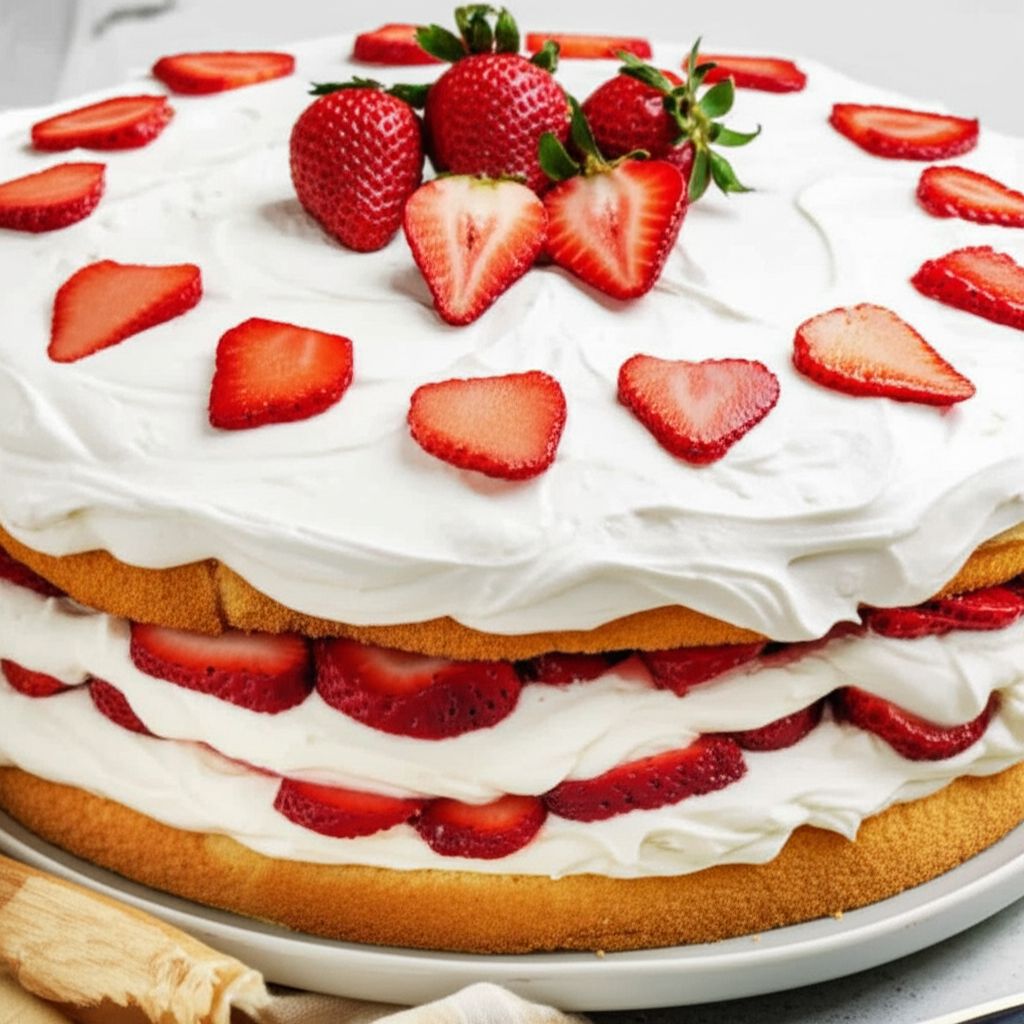 Strawberry Shortcake Punch Bowl Cake
