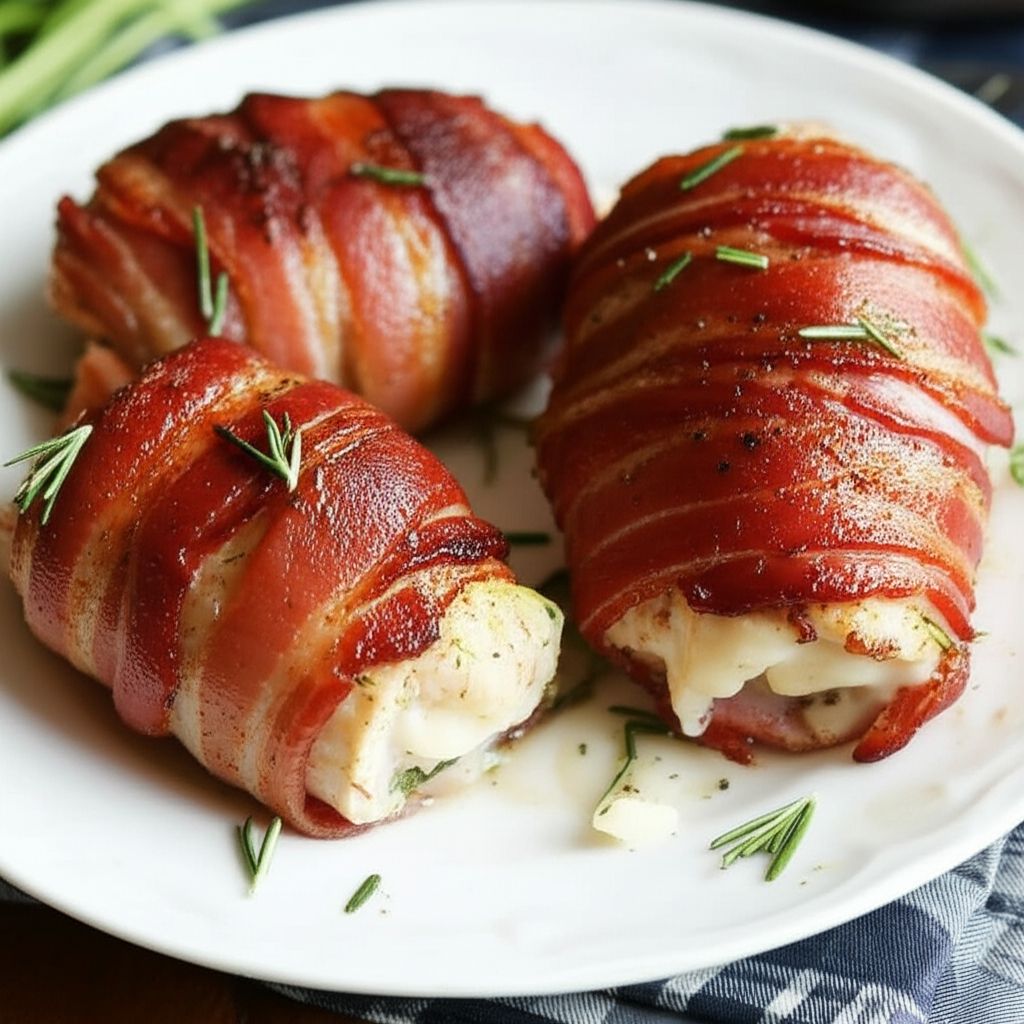 Stuffed Chicken Breast Wrapped in Bacon